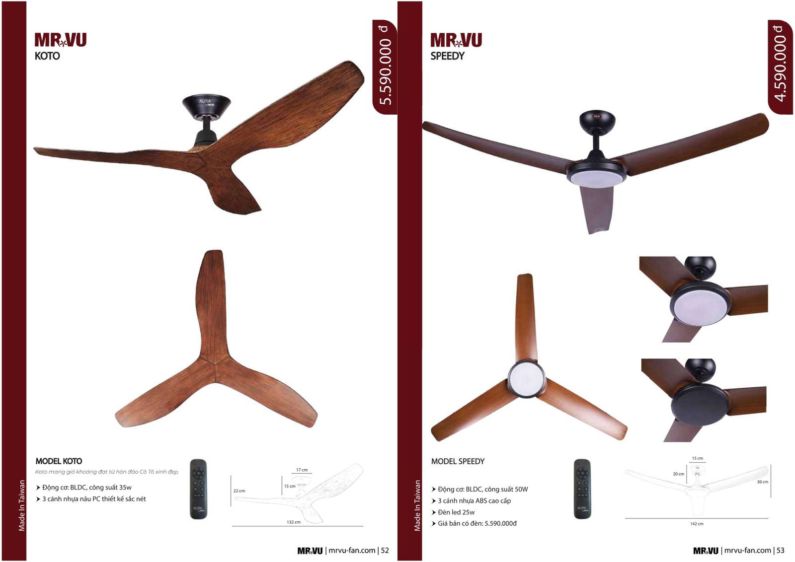 Bảng giá và Catalogue Quạt trần Mr Vũ mới nhất 2024 /Page 